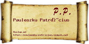 Pauleszku Patrícius névjegykártya